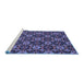 Sideview of Machine Washable Abstract Blue Modern Rug, wshabs31blu