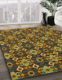 Abstract Dark Brown Modern Rug, abs31