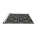 Sideview of Machine Washable Abstract Gray Modern Rug, wshabs31gry