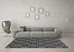 Machine Washable Abstract Gray Modern Rug in a Living Room,, wshabs31gry