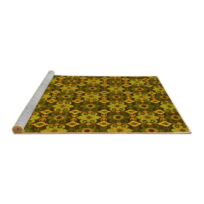Sideview of Machine Washable Abstract Yellow Modern Rug, wshabs31yw