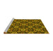 Sideview of Machine Washable Abstract Yellow Modern Rug, wshabs31yw