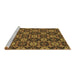 Sideview of Machine Washable Abstract Brown Modern Rug, wshabs31brn