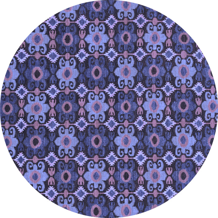 Round Abstract Blue Modern Rug, abs31blu