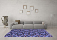 Machine Washable Abstract Blue Modern Rug, wshabs31blu