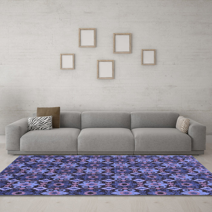 Machine Washable Abstract Blue Modern Rug in a Living Room, wshabs31blu