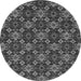 Round Machine Washable Abstract Gray Modern Rug, wshabs31gry