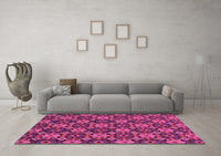 Machine Washable Abstract Pink Modern Rug, wshabs31pnk