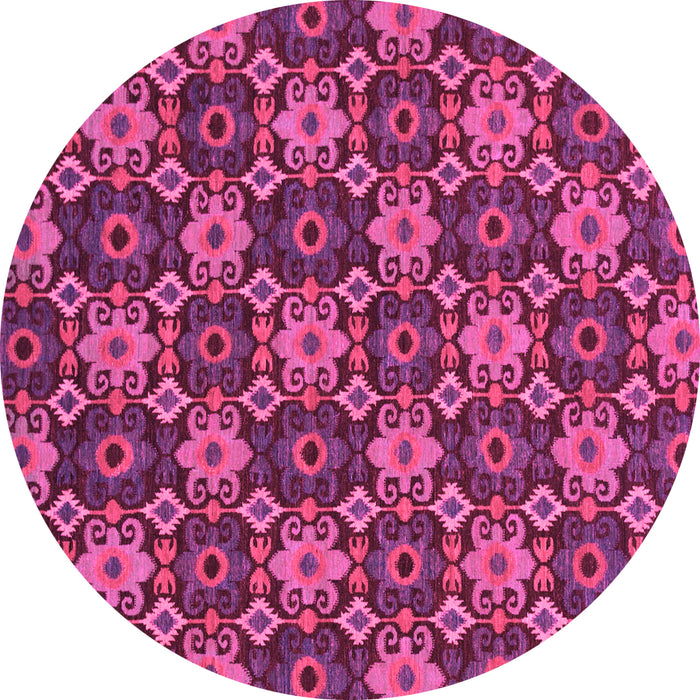Round Abstract Pink Modern Rug, abs31pnk