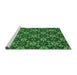 Sideview of Machine Washable Abstract Emerald Green Modern Area Rugs, wshabs31emgrn