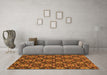 Machine Washable Abstract Orange Modern Area Rugs in a Living Room, wshabs31org