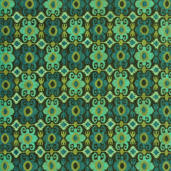 Square Machine Washable Abstract Turquoise Modern Area Rugs, wshabs31turq