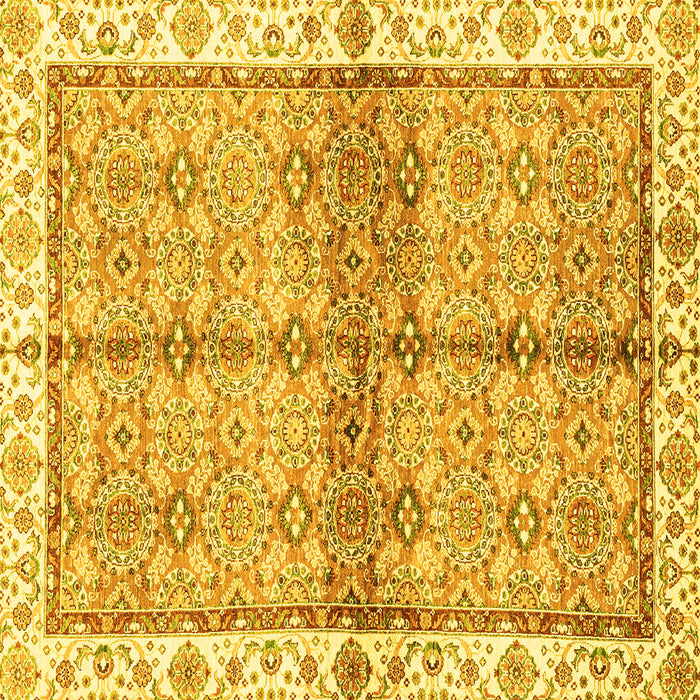 Square Oriental Yellow Traditional Rug, abs3200yw