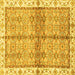 Square Oriental Yellow Traditional Rug, abs3200yw