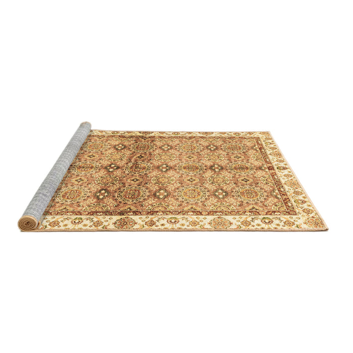 Sideview of Machine Washable Oriental Brown Traditional Rug, wshabs3200brn
