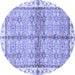 Round Oriental Blue Traditional Rug, abs3200blu