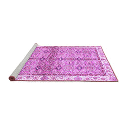 Sideview of Machine Washable Oriental Purple Traditional Area Rugs, wshabs3200pur