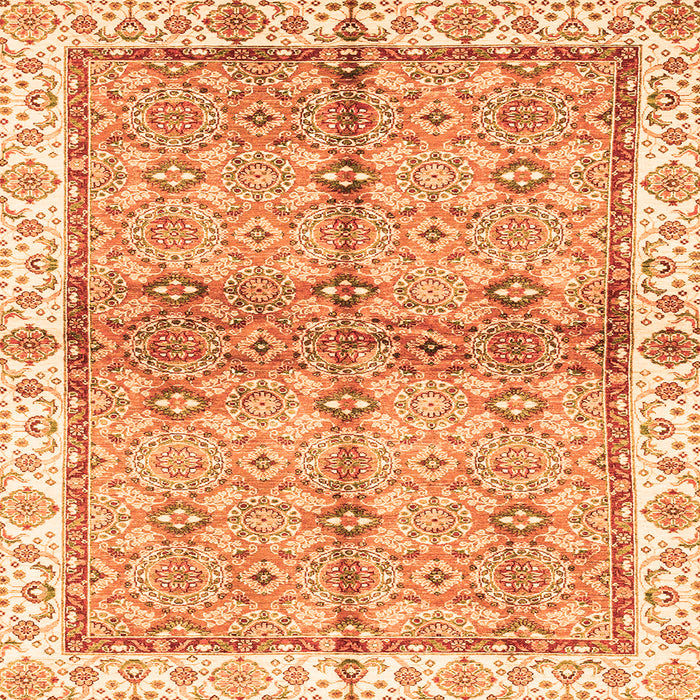 Square Oriental Orange Traditional Rug, abs3200org