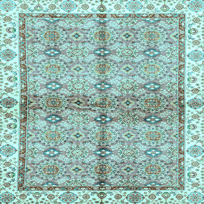 Square Oriental Light Blue Traditional Rug, abs3200lblu