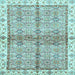 Square Oriental Light Blue Traditional Rug, abs3200lblu