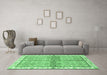 Machine Washable Oriental Emerald Green Traditional Area Rugs in a Living Room,, wshabs3200emgrn