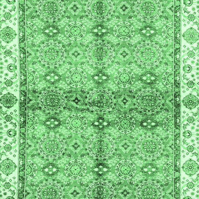 Machine Washable Oriental Emerald Green Traditional Area Rugs, wshabs3200emgrn