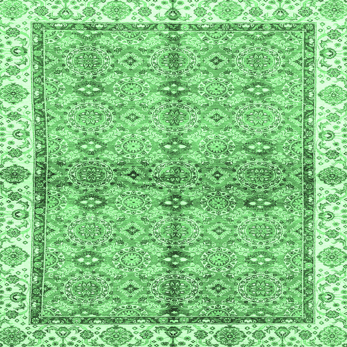 Square Oriental Emerald Green Traditional Rug, abs3200emgrn