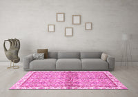 Machine Washable Oriental Pink Traditional Rug, wshabs3200pnk