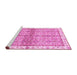 Sideview of Machine Washable Oriental Pink Traditional Rug, wshabs3200pnk