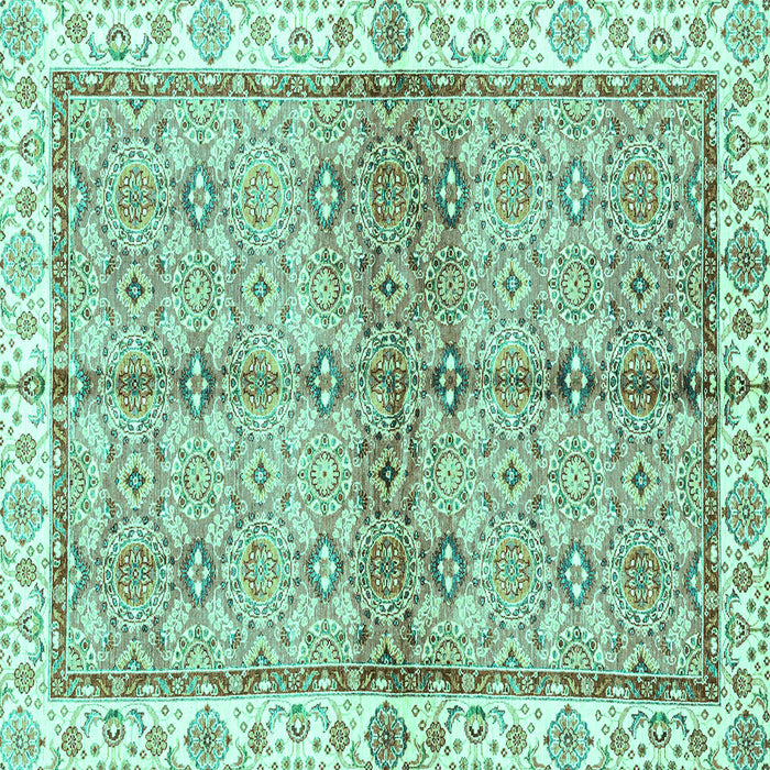 Square Oriental Turquoise Traditional Rug, abs3200turq