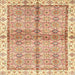 Square Abstract Orange Oriental Rug, abs3200