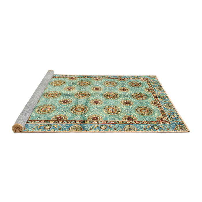 Sideview of Machine Washable Abstract Brown Rug, wshabs3201