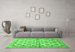 Machine Washable Abstract Green Modern Area Rugs in a Living Room,, wshabs3201grn