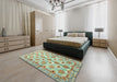 Abstract Brown Modern Rug in a Bedroom, abs3201