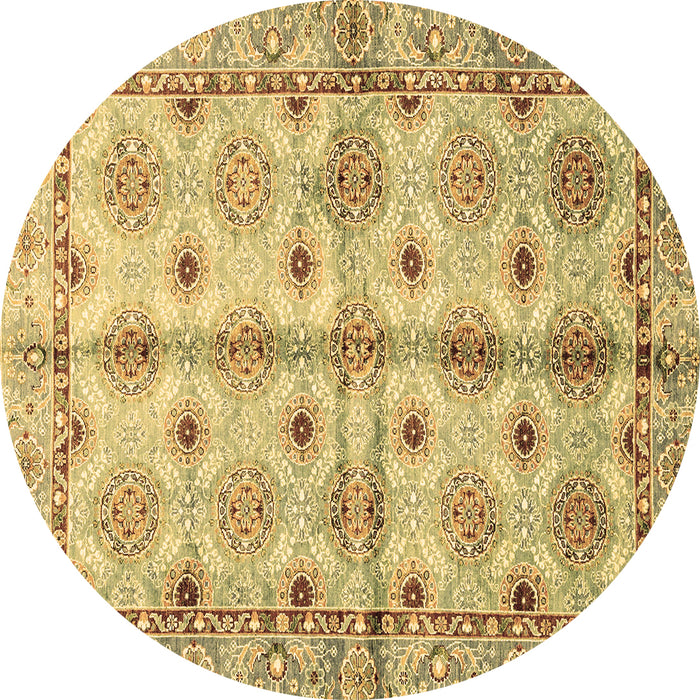 Round Abstract Brown Modern Rug, abs3201brn