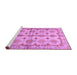 Sideview of Machine Washable Abstract Pink Modern Rug, wshabs3201pnk