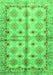 Machine Washable Abstract Green Modern Area Rugs, wshabs3201grn