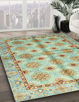 Machine Washable Abstract Brown Rug in a Family Room, wshabs3201