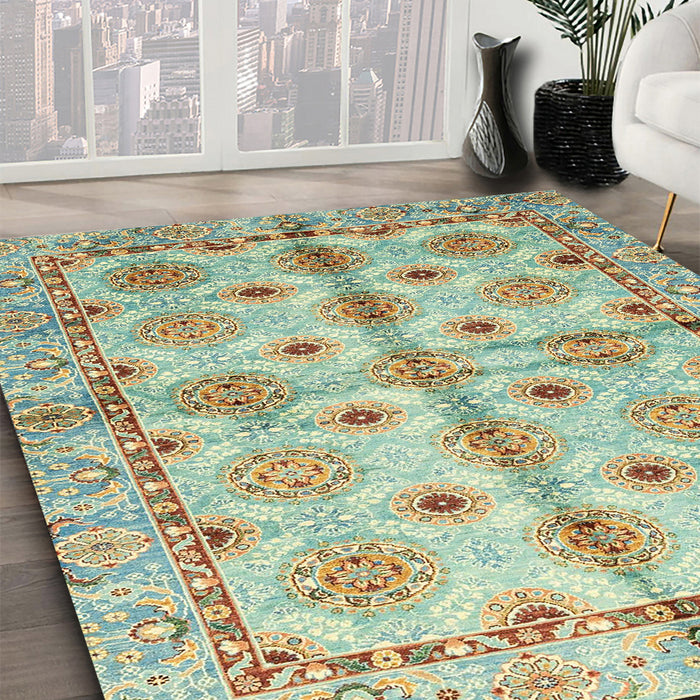 Machine Washable Abstract Brown Rug in a Family Room, wshabs3201