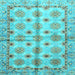 Square Abstract Light Blue Modern Rug, abs3201lblu