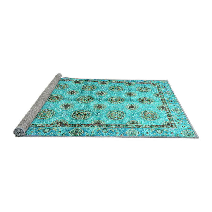 Sideview of Machine Washable Abstract Light Blue Modern Rug, wshabs3201lblu