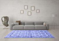 Machine Washable Abstract Blue Modern Rug, wshabs3201blu