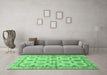 Machine Washable Abstract Emerald Green Modern Area Rugs in a Living Room,, wshabs3201emgrn