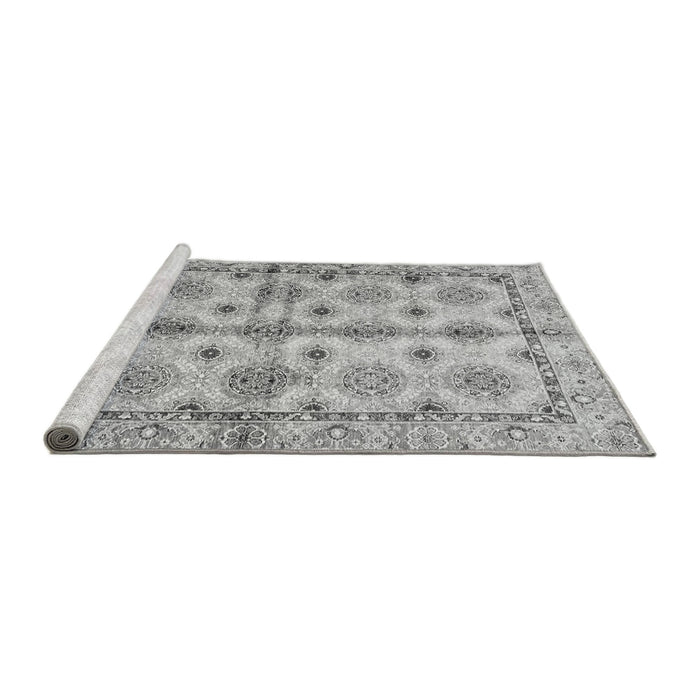 Sideview of Machine Washable Abstract Gray Modern Rug, wshabs3201gry