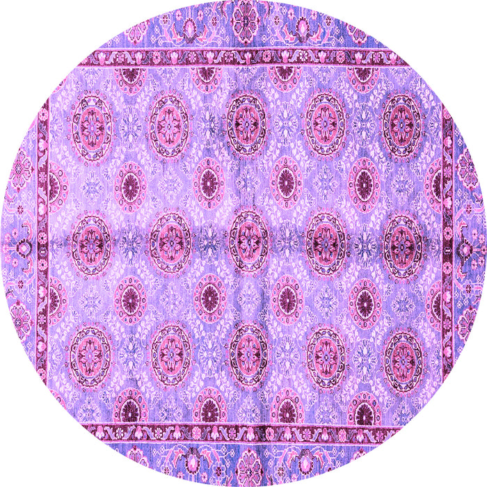 Round Machine Washable Abstract Purple Modern Area Rugs, wshabs3201pur