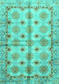 Abstract Turquoise Modern Rug, abs3201turq