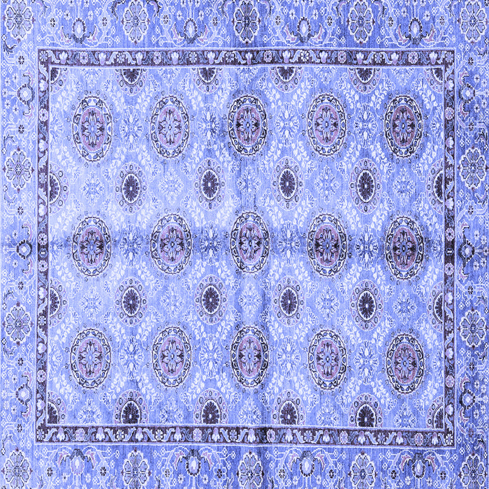 Square Abstract Blue Modern Rug, abs3201blu