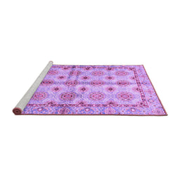 Sideview of Machine Washable Abstract Purple Modern Area Rugs, wshabs3201pur