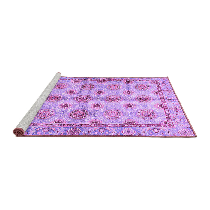 Sideview of Machine Washable Abstract Purple Modern Area Rugs, wshabs3201pur