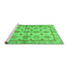 Sideview of Machine Washable Abstract Green Modern Area Rugs, wshabs3201grn